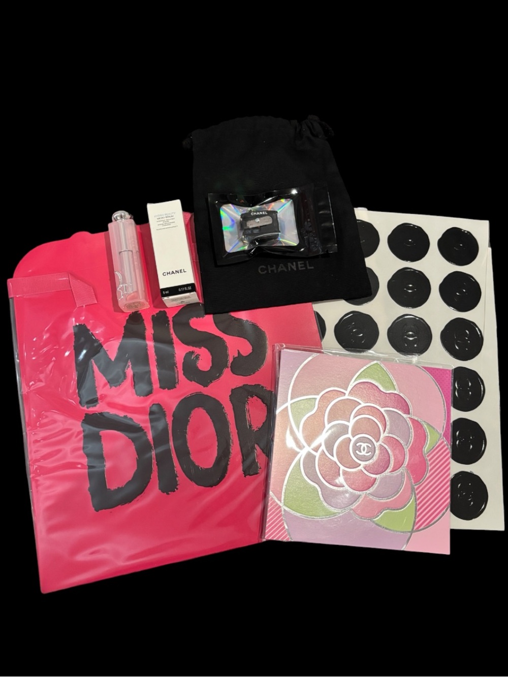 Dior & Chanel bundle - Full Size 001 Dior Lip balm, Chanel serum, sharpener etc